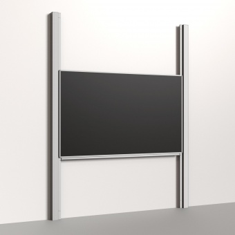 Pylonentafel, 200x120 cm, 1-flächig, höhenverstellbar, Stahlemaille schwarz 